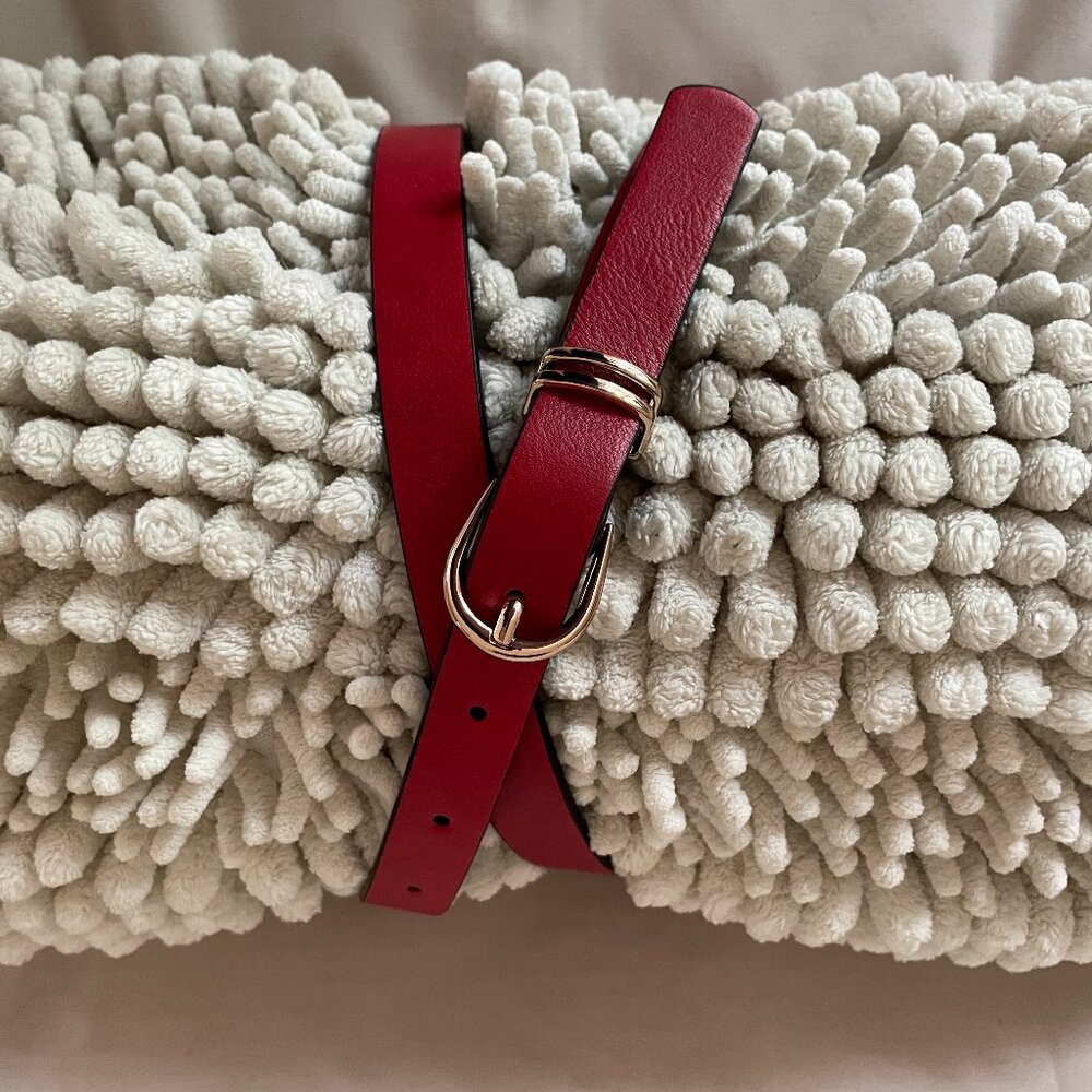 Red Leather Tahari Belt